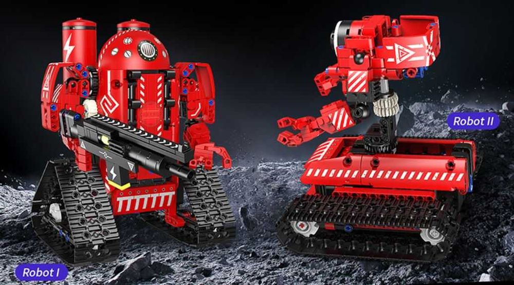 Klocki sterowany robot gąsienicowy RED 495-klocki 5w1 zamien. TECHNIC