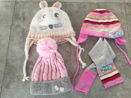 Zestaw czapek dla dziewczynki jesienno-zimnowy