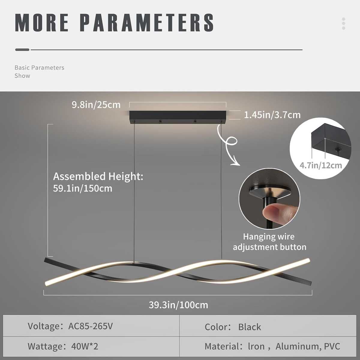 Lampa / lampka / oświetlenie / nowoczesna / 150cm /50W /MIKERU !A2496!