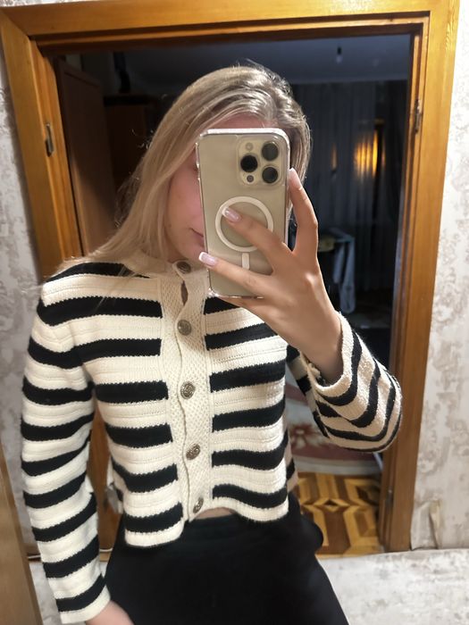 Кардиган чорно-білий