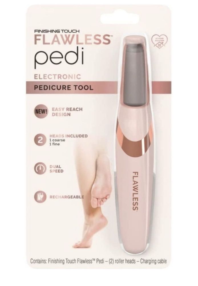 Пемза для ніг Апарат для педикюру flawless pedi дві насадки для пʼят