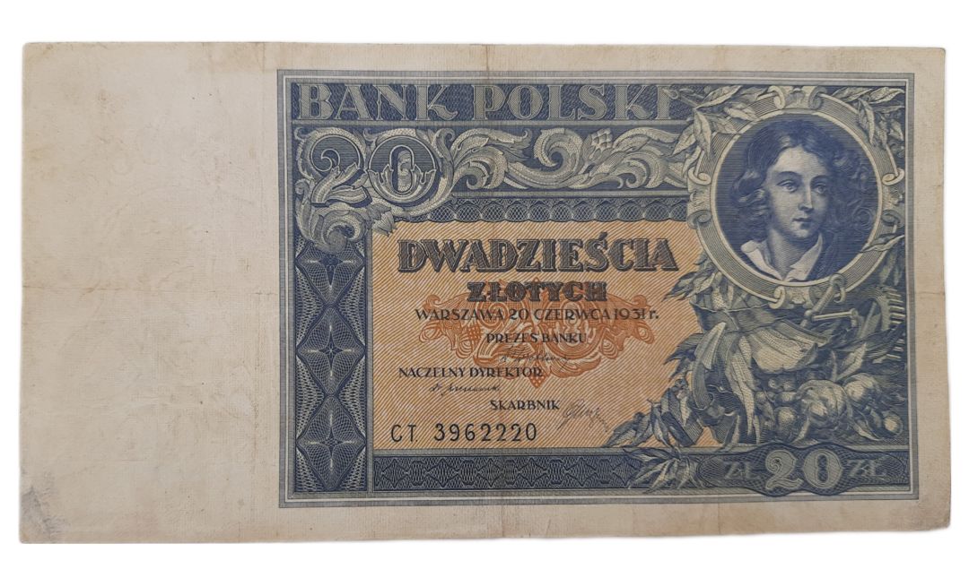 Stary Banknot kolekcjonerski Polska 20 zł 1931