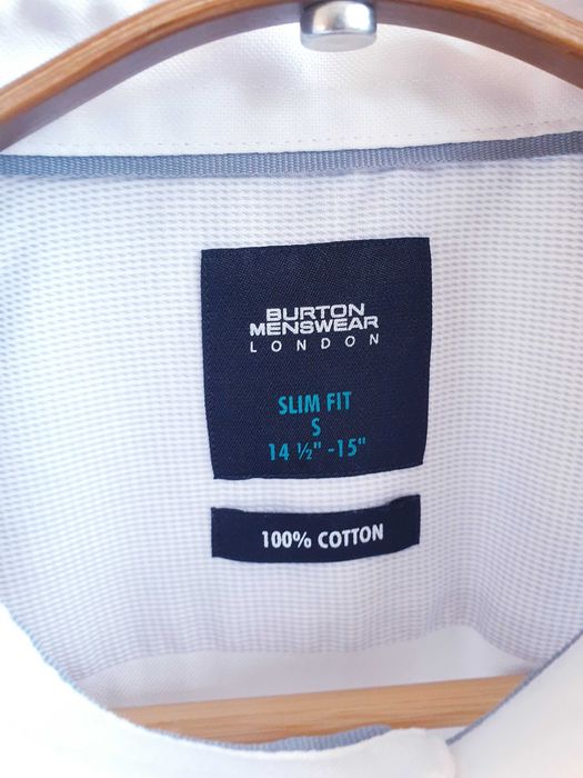 Biała koszula męska slim fit Burton kolnierzyk 37 38 rozmiar S XS