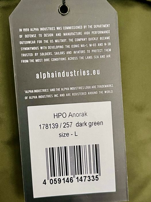 Kurtka zimowa Alpha Industries HPO Anorak L