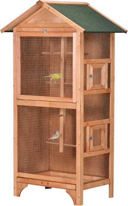NOVO - Gaiola de Madeira para pássaros 80,5x57x153cm