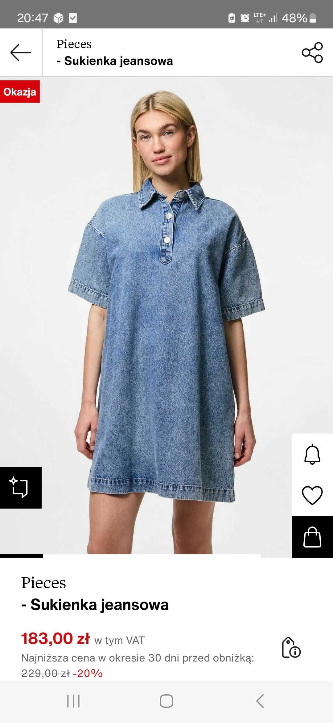 Sukienka jeansowa M