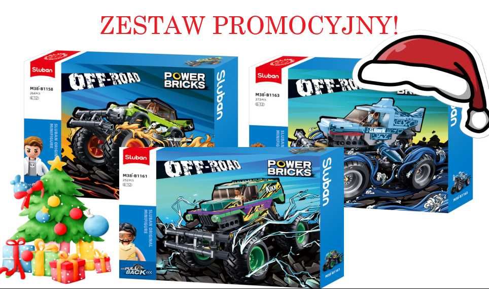 KLOCKI AUTO MONSTER TRUCKS*zestaw promocyjny**sluban**samochód*