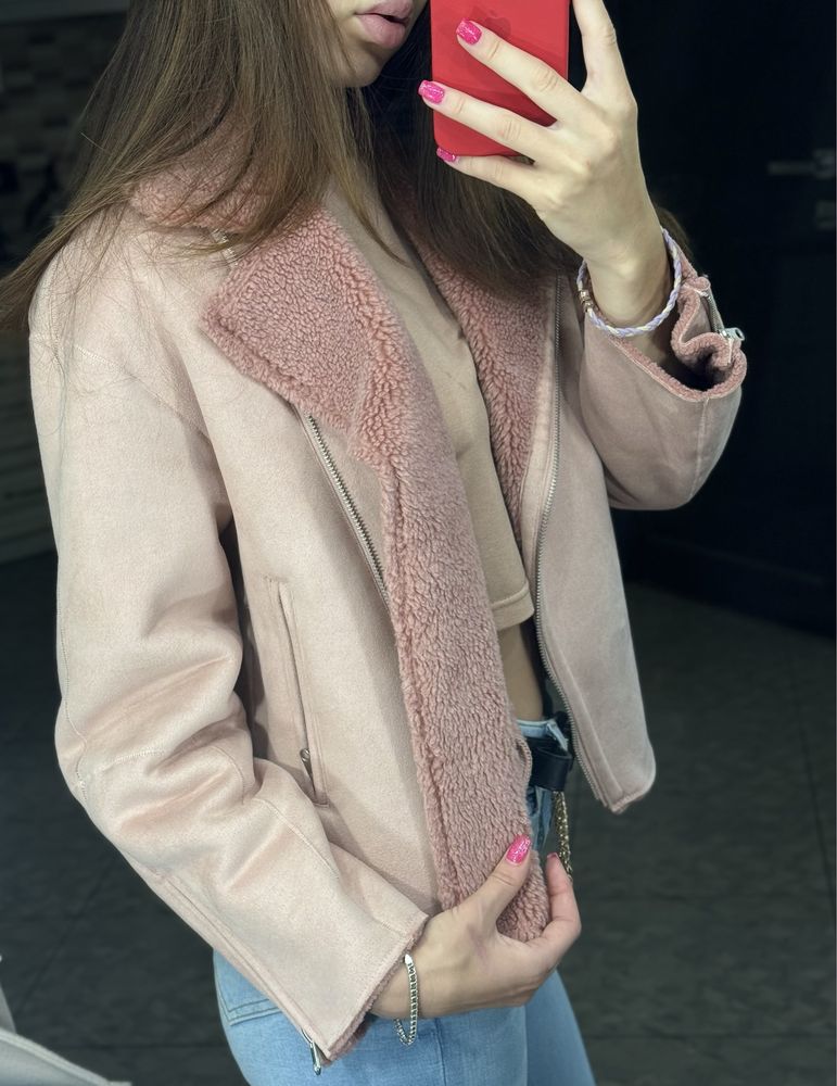 Дубленка Zara рожева