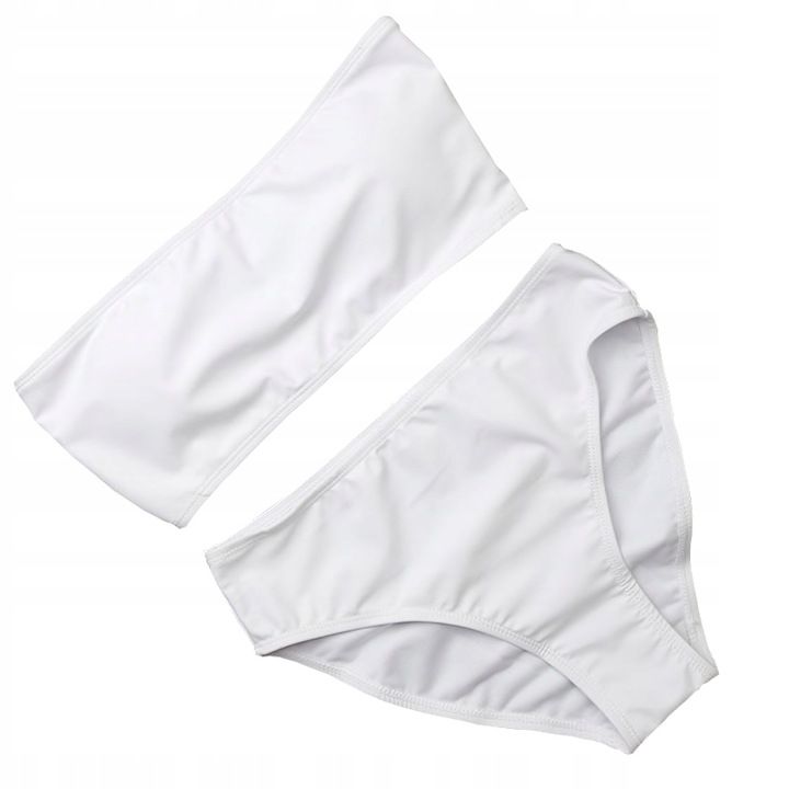 Strój Kąpielowy Dwuczęściowy Sexy Bikini Majtki Wysoki Stan Opaska Kol