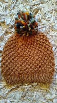 Zara L 56cm czapka jesienna zimowa kolorowy pompon
