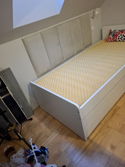 Rama łóżka z łóżkiem dolnym/pojem, biały, 90x200 cm IKEA SLÄKT