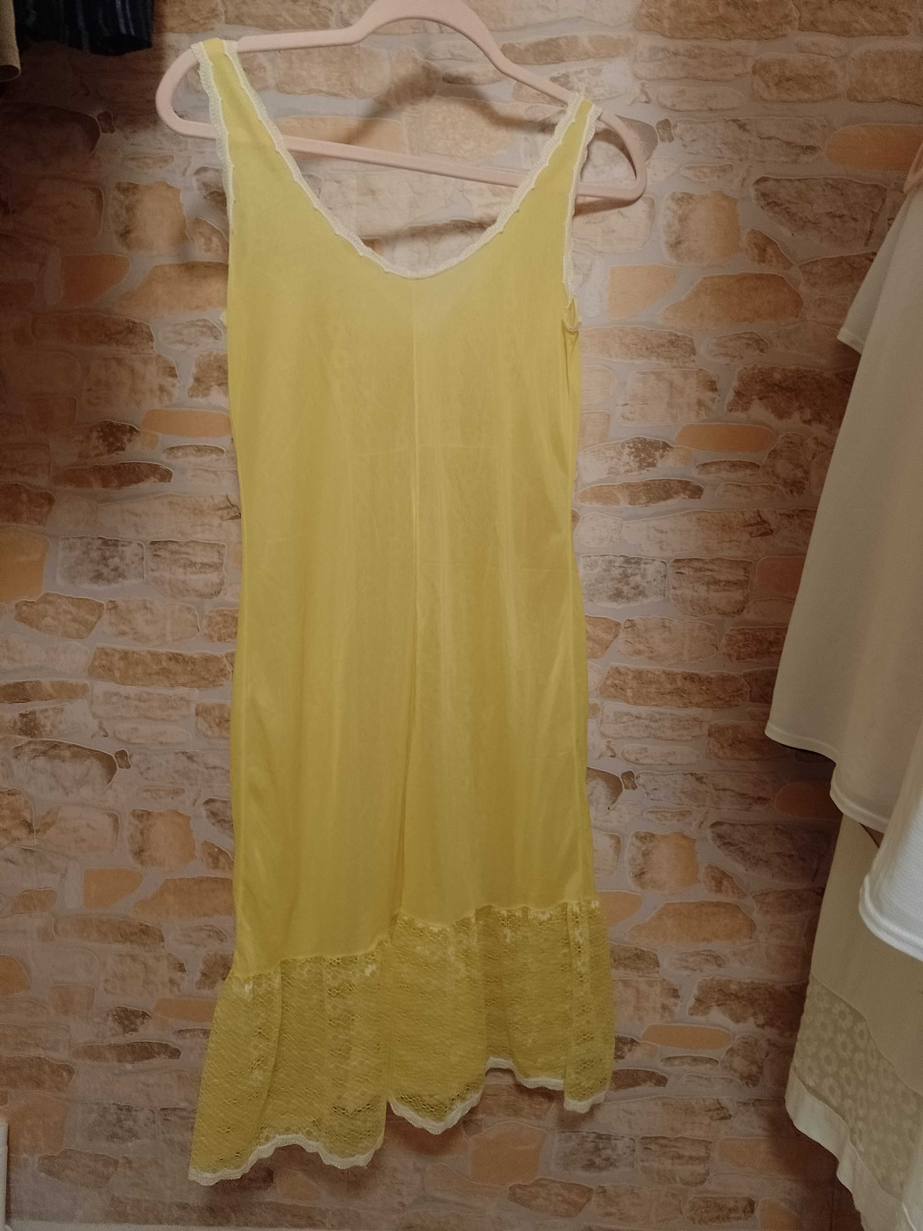 (42/XL) Żółta halka pod sukienkę z Londynu, koszulka nocna