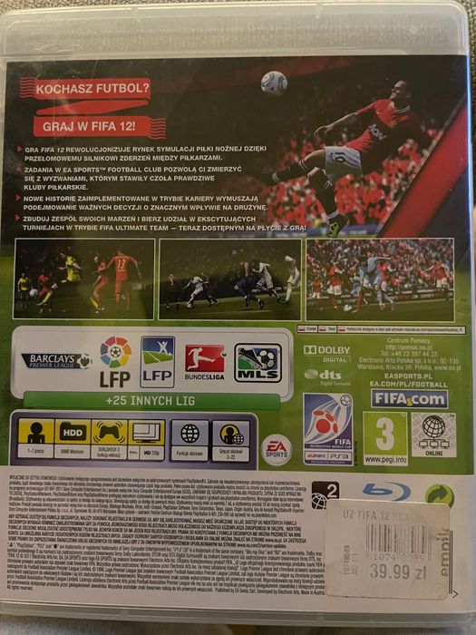 Gra dla młodego fana piłki FIFA12 wiek 3+ PL