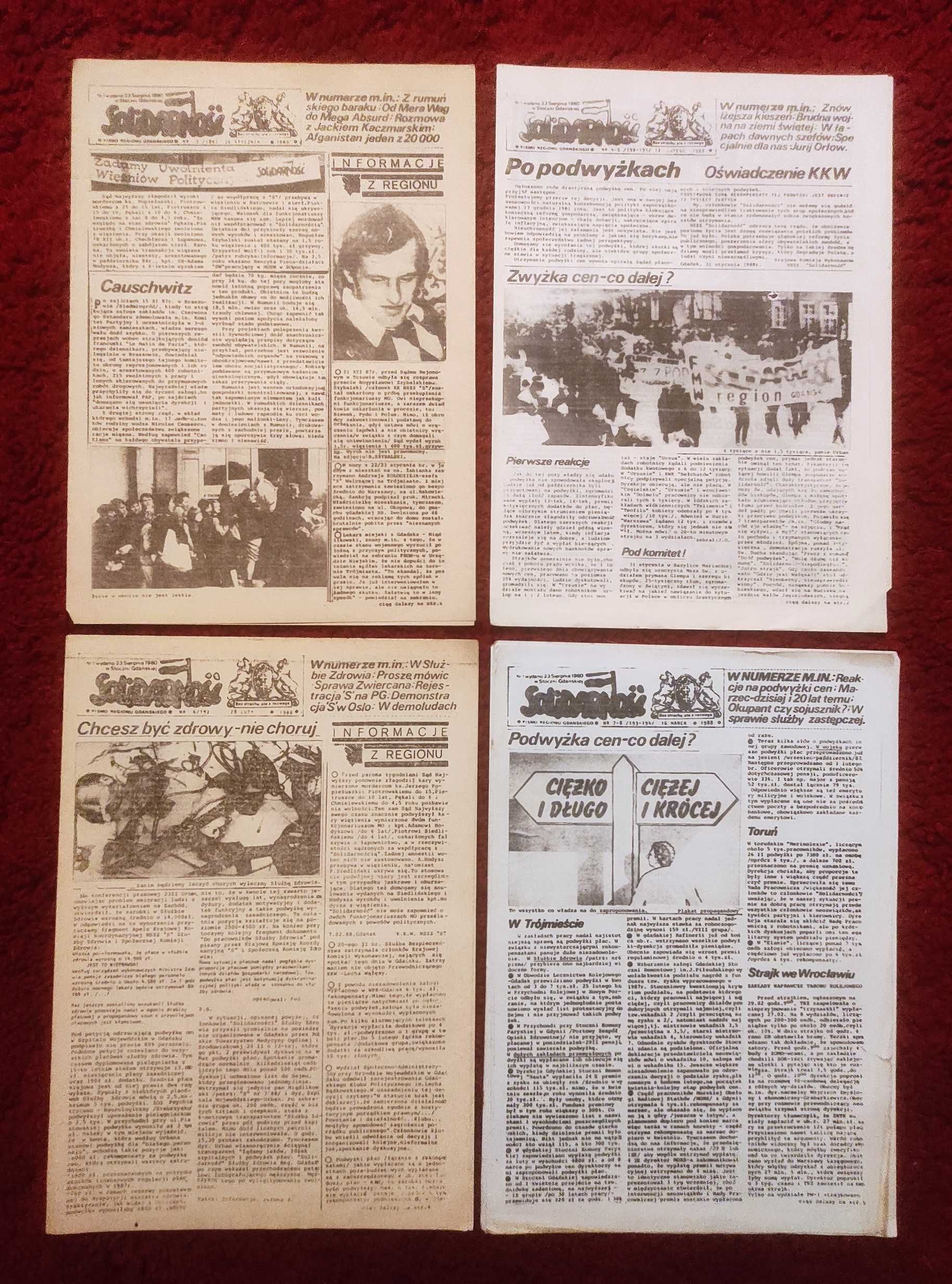 Solidarność Pismo Regionu Gdańskiego 1988 8 numerów