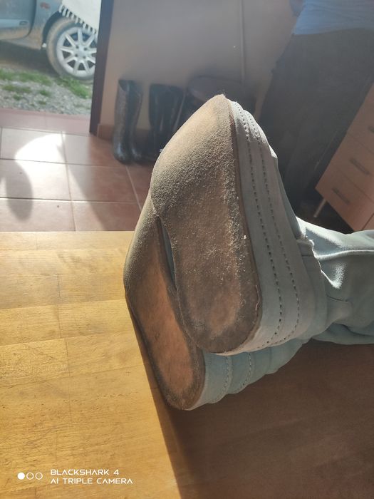 Botas de plataforma originais em pele