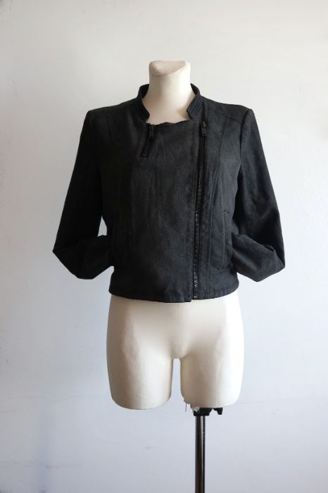 Szara kurtka ramoneska przejściowa S M upcycling