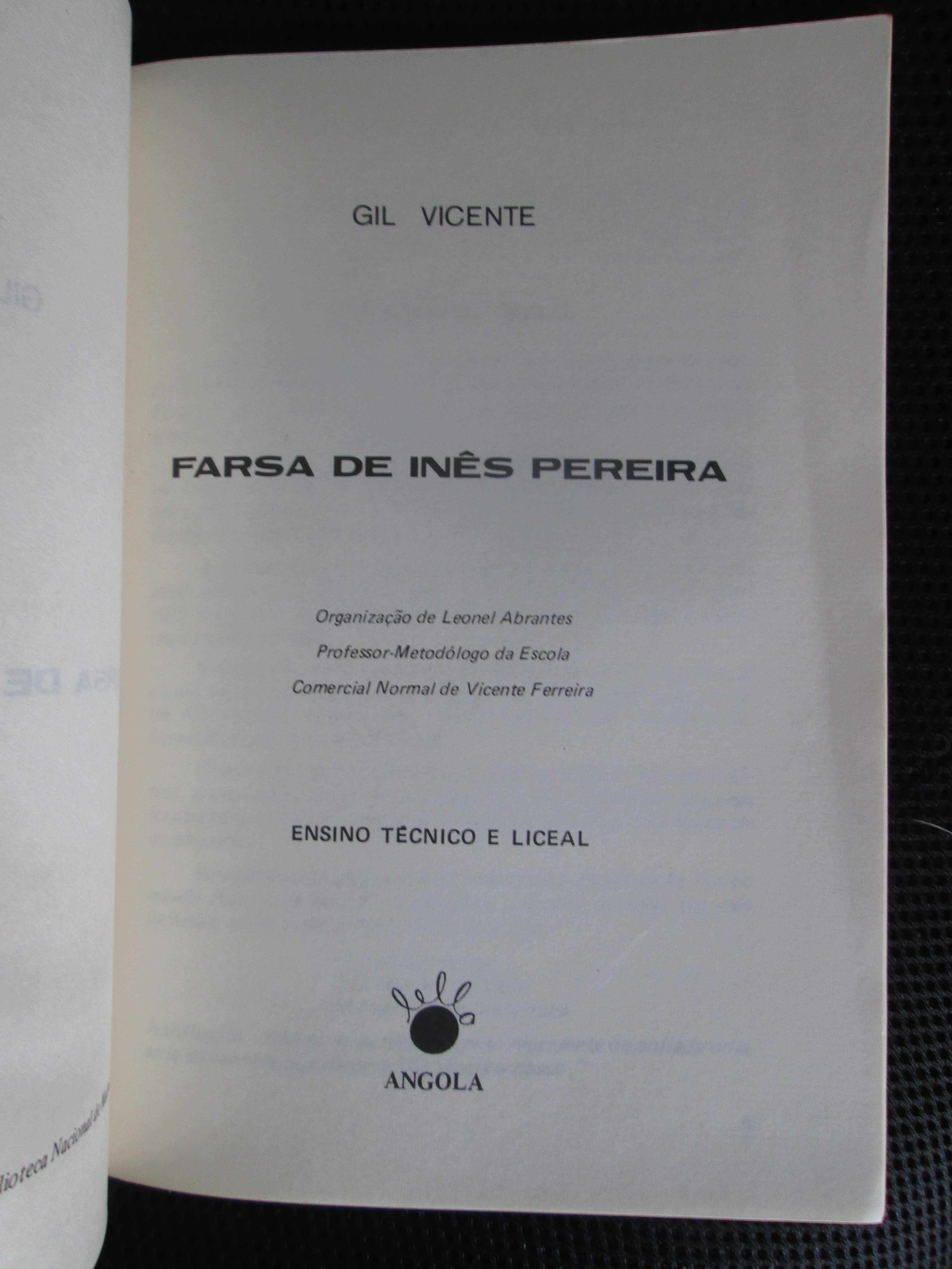 A Farsa de Inês Pereira, de Gil Vicente - edição angolana