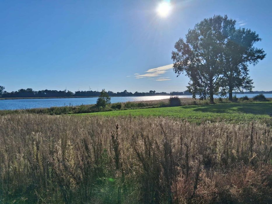Działka nad jeziorem z linią brzegową