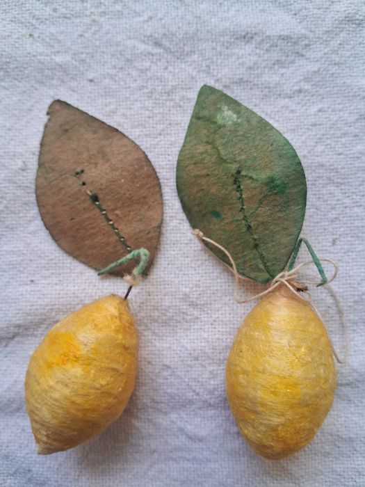 Іграшки новорічні вінтаж їжак лимон картонаж Чебурашка