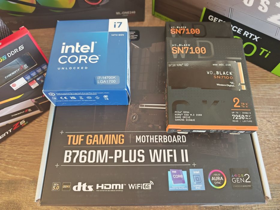 Intel CPU I7-1470k Box, Bord ASUS TUF gaming B760 Plus WiFi e Cooler