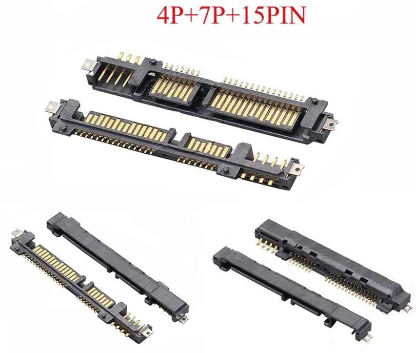 SATA роз'єм 4PIN+15PIN+7PIN SMT HDD Hard Disk SATA gold-plated 26pin