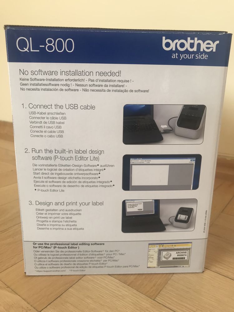 Nowa drukarka etykiet Brother QL-800 do magazynu, firmy