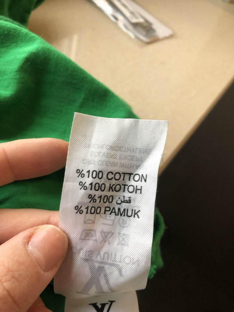 Męski t -shirt louis vuitton zielony S 100 % bawelna oryginalna LV