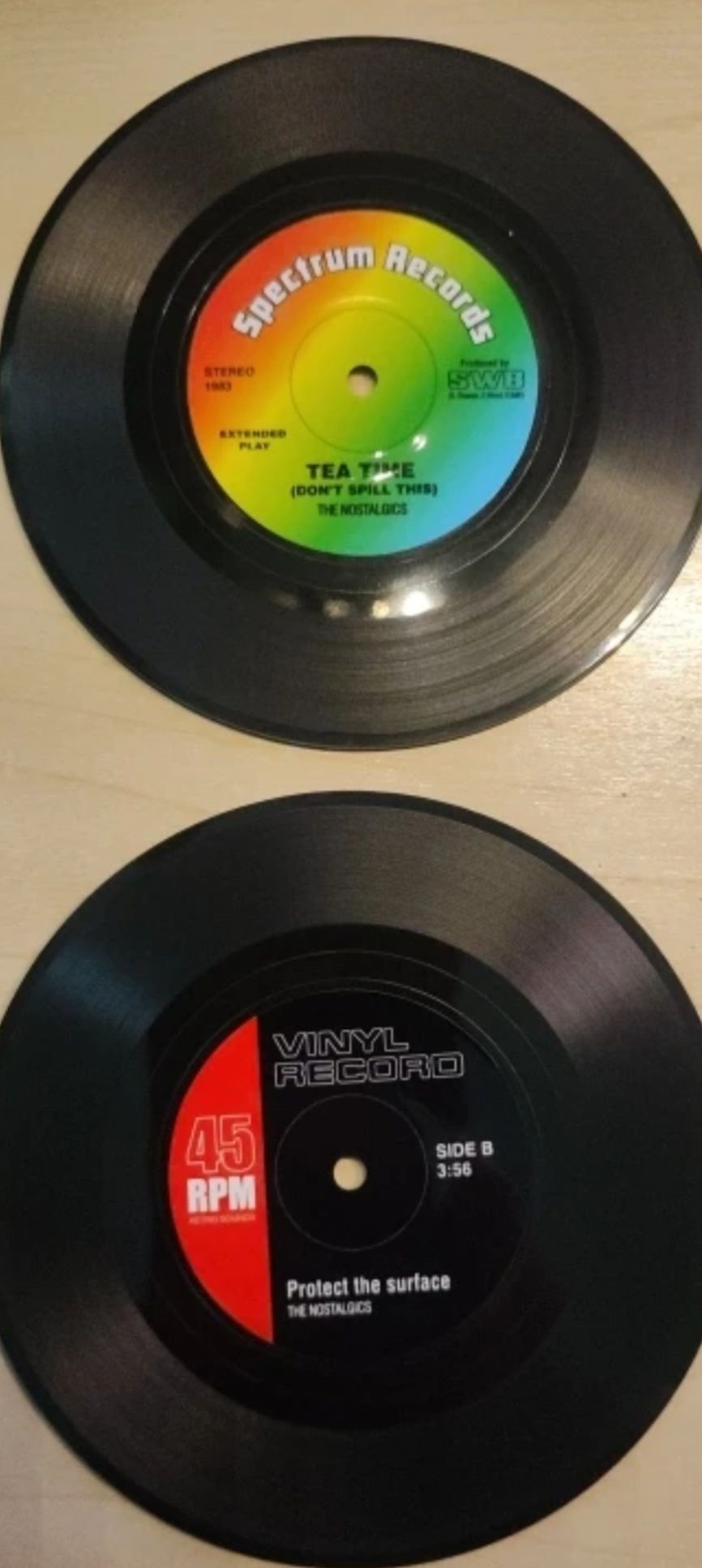 Conjunto de 6 Bases Discos  Vinil para  Copos
