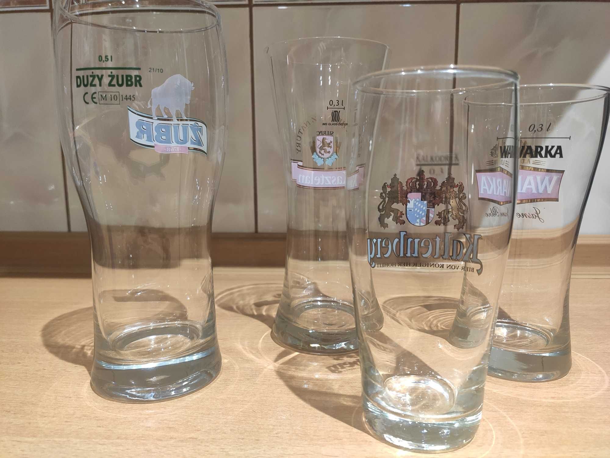 Szklanki do piwa Żubr, Kasztelan, Warka, Kaltenberg