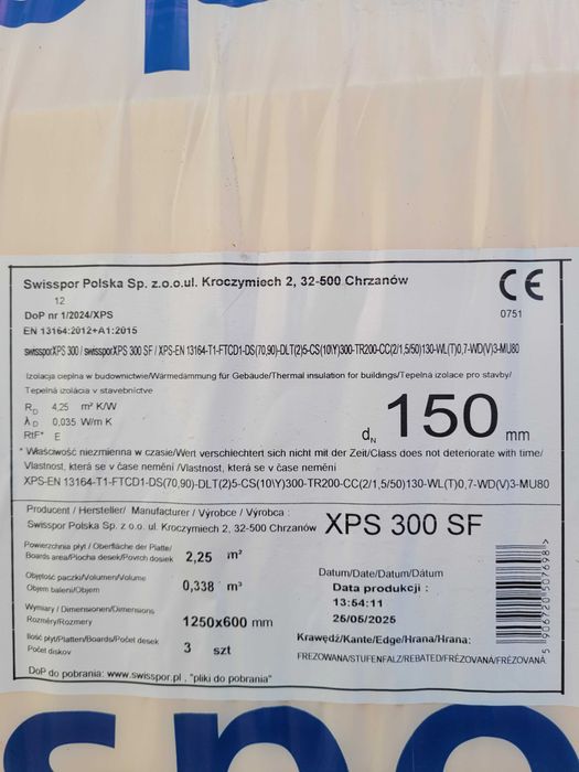 SWISSPOR ,XPS,Styrodur- gr.15cm- 59,94 zł/m2 -Lubartów