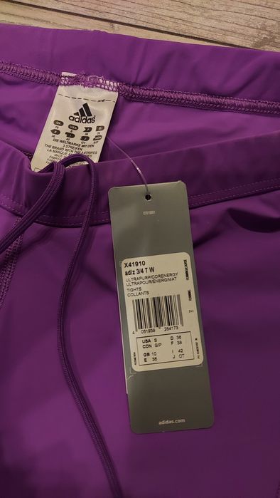 Adidas legginsy letnie/ getry biegowe 3/4 r.36 - S