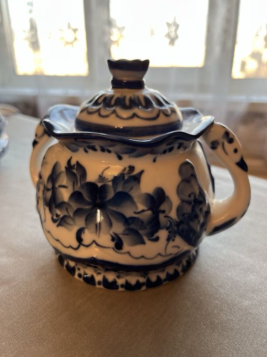 Сервіз посуд Гжель розпис ручної роботи