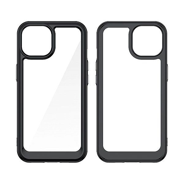 Etui Outer Braders z żelową ramką do iPhone 15 Plus czarne