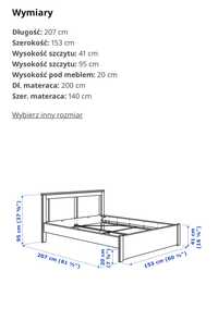 Łóżko SONGESAND IKEA 140x200 z materacem