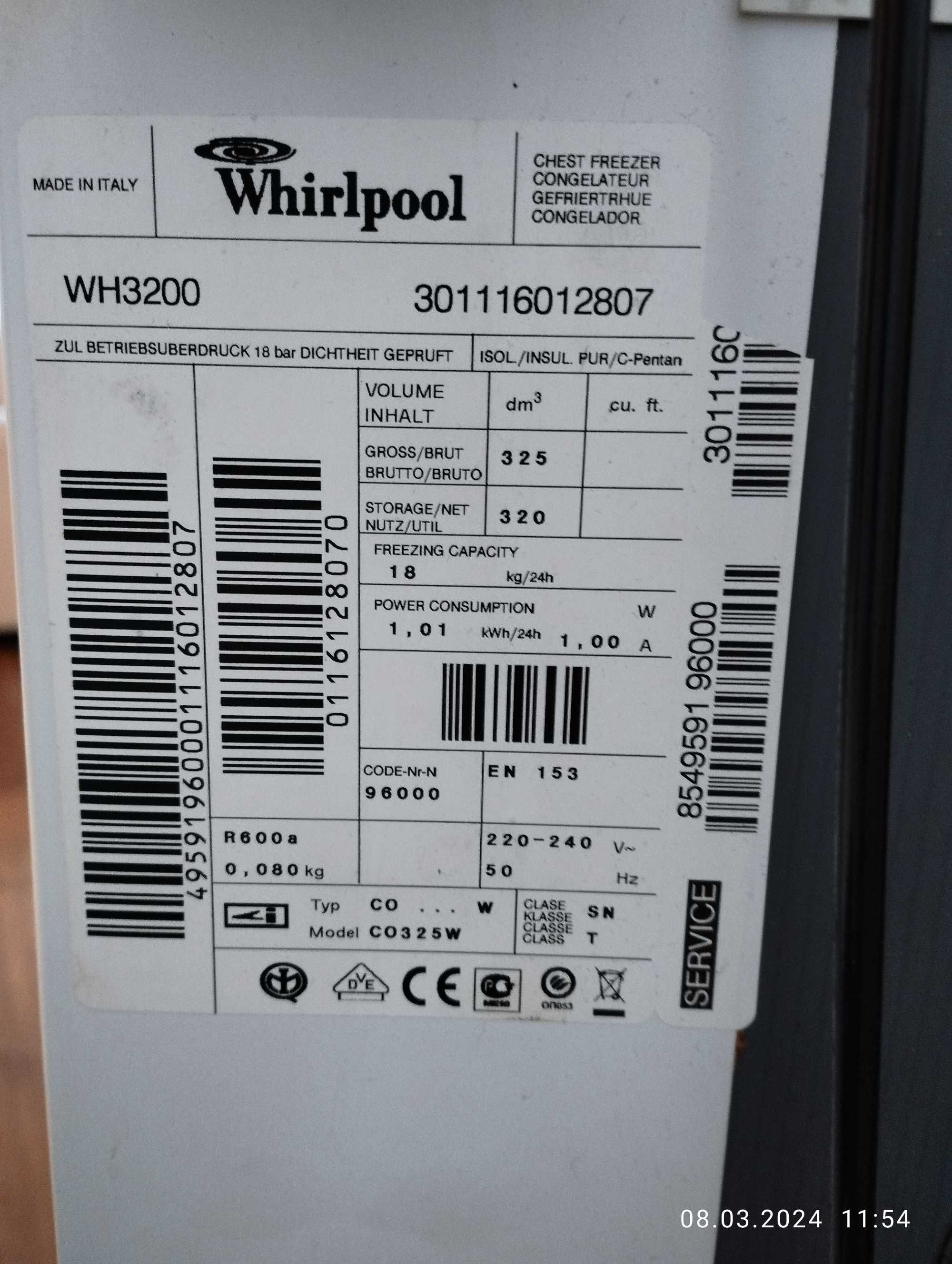 Морозильна скриня Whirlpool WH3200