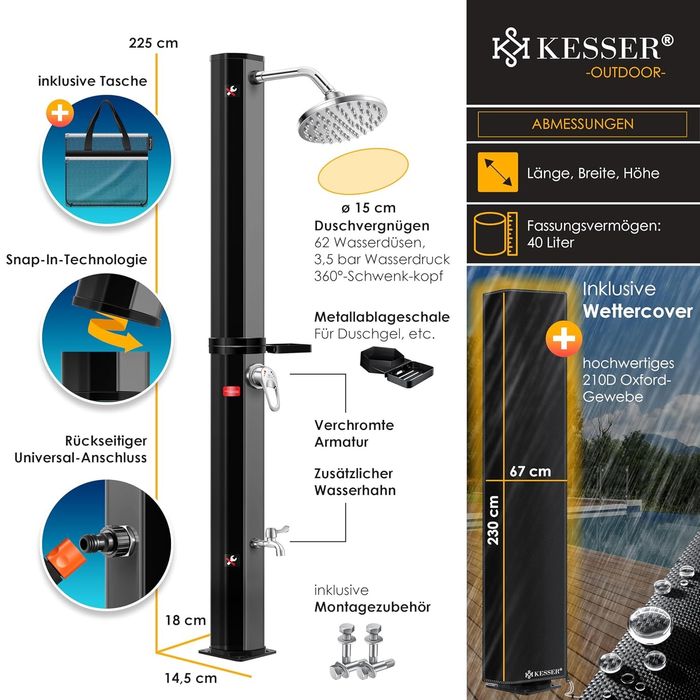 Prysznic ogrodowy wysoki stojący słupek