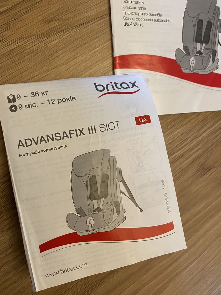 Автокресло Britax-Romer Advansafix IІІ с 9 мес.до 12 лет группа 1/2/3