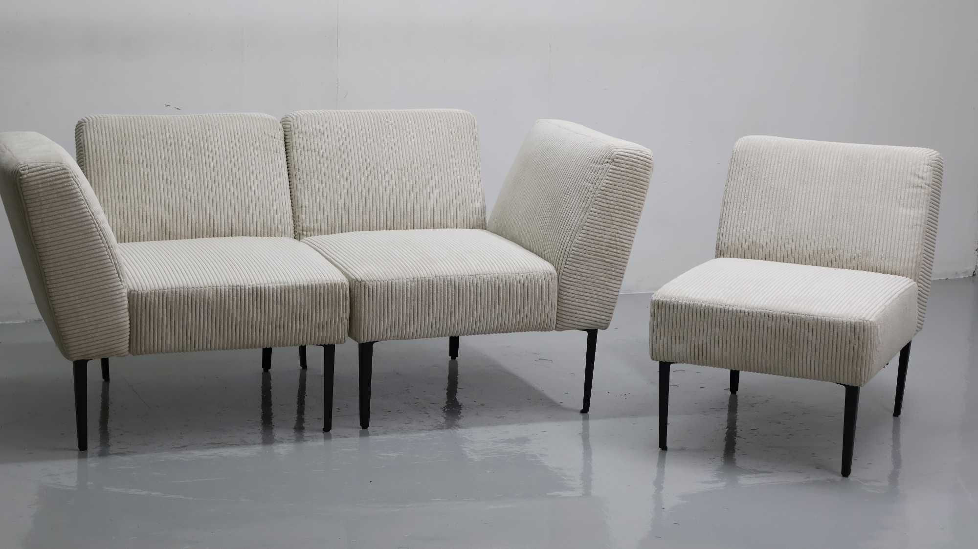 TBG Nowa sofa 3 osoboa lub 2 osobowa fotel sztruks MODUŁOWE sof puzzle