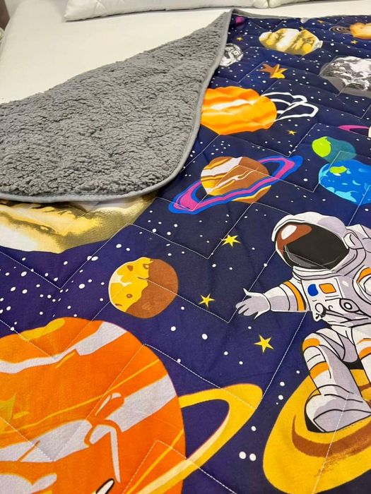 Подрунок на Миколая, Новий Рік! Плед на хутрі з героями на овчине