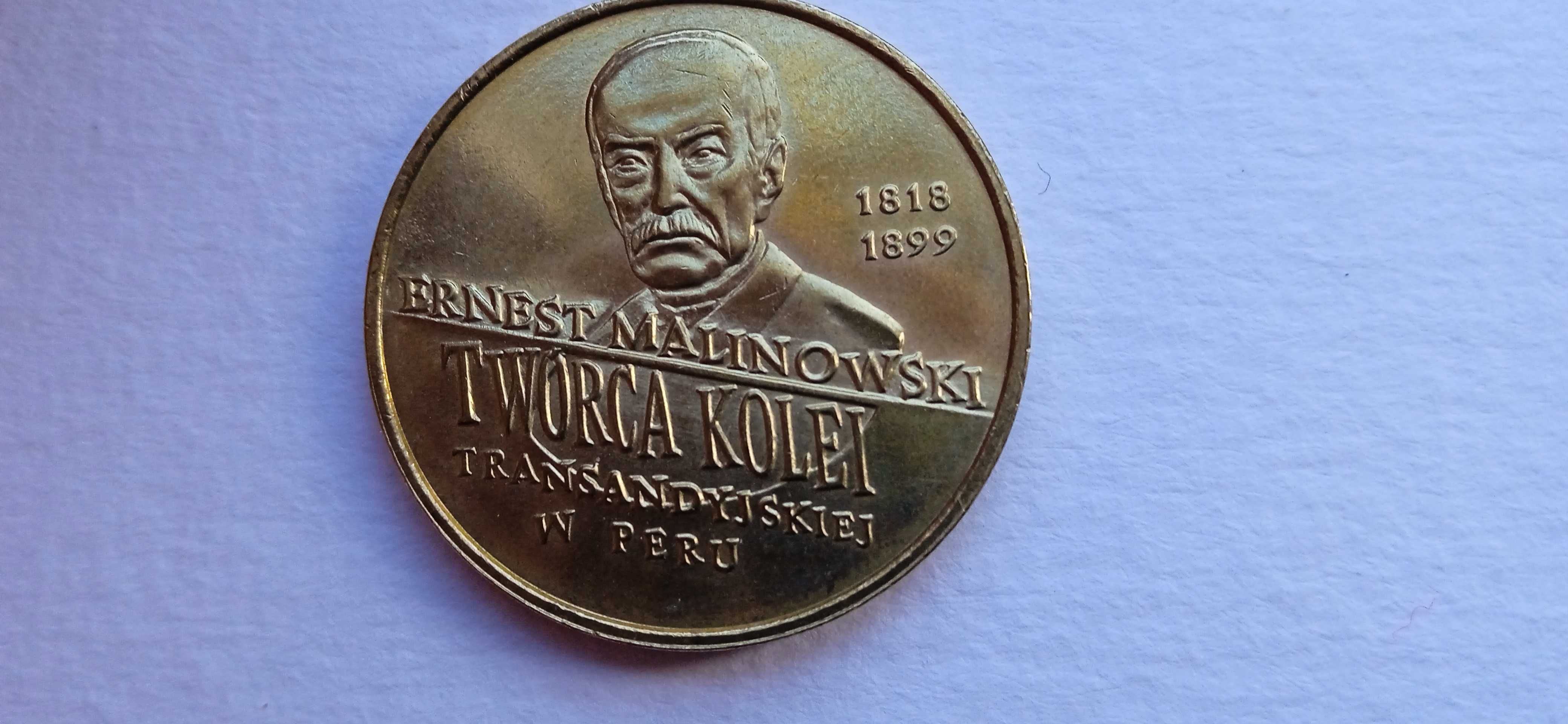 Moneta 2zł Ernest Malinowski  1999 rok.