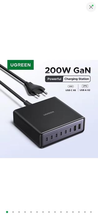 Зарядное устройство Ugreen X766 200W 8Ports GaN