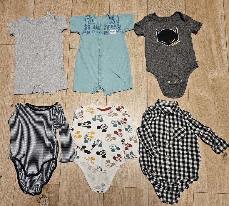 Bodziaki body dla chłopca dziewczynki rozpinane Eevi H&M Lupilu 74