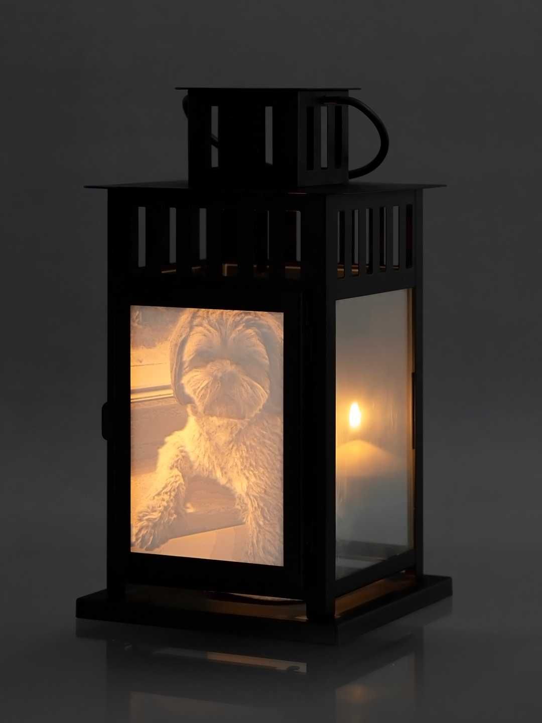 Lampion Znicz spersonalizowany ze zdjęciem wydrukowanym na drukarce 3D