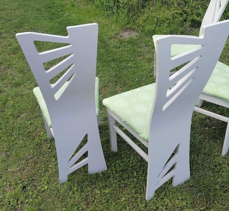 Krzesło, krzesła drewniane bukowe MEWA białe lakierowane 4 sztuki