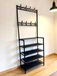 WYPRZEDAŻ Wieszak stojak na ubrania z półką na buty loft solidny