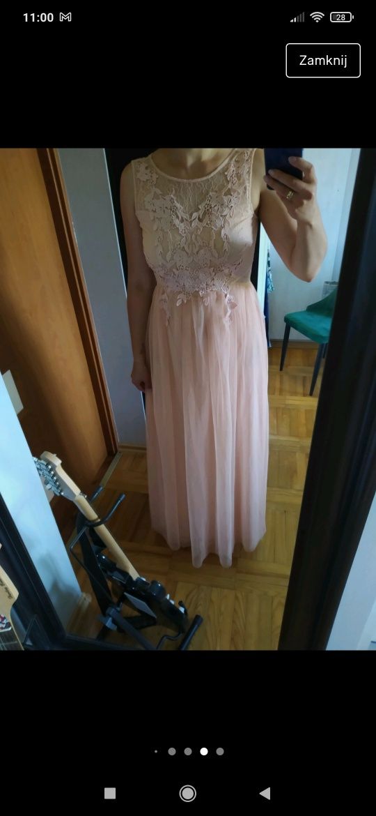 Długa suknia z tiulem wesele orsay r. 38