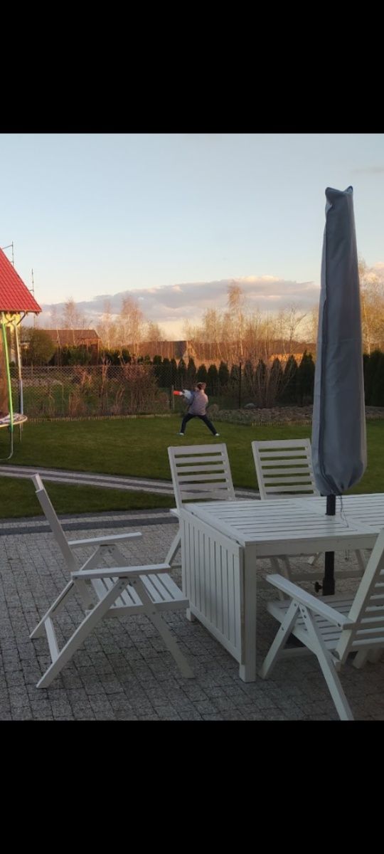 Meble ogrodowe białe stół krzesła taras Ikea NÄMMARÖ