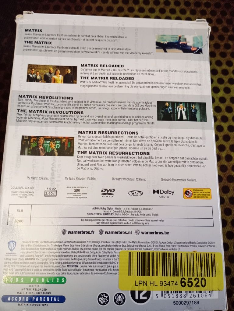 Kolekcja filmów Matrix DVD