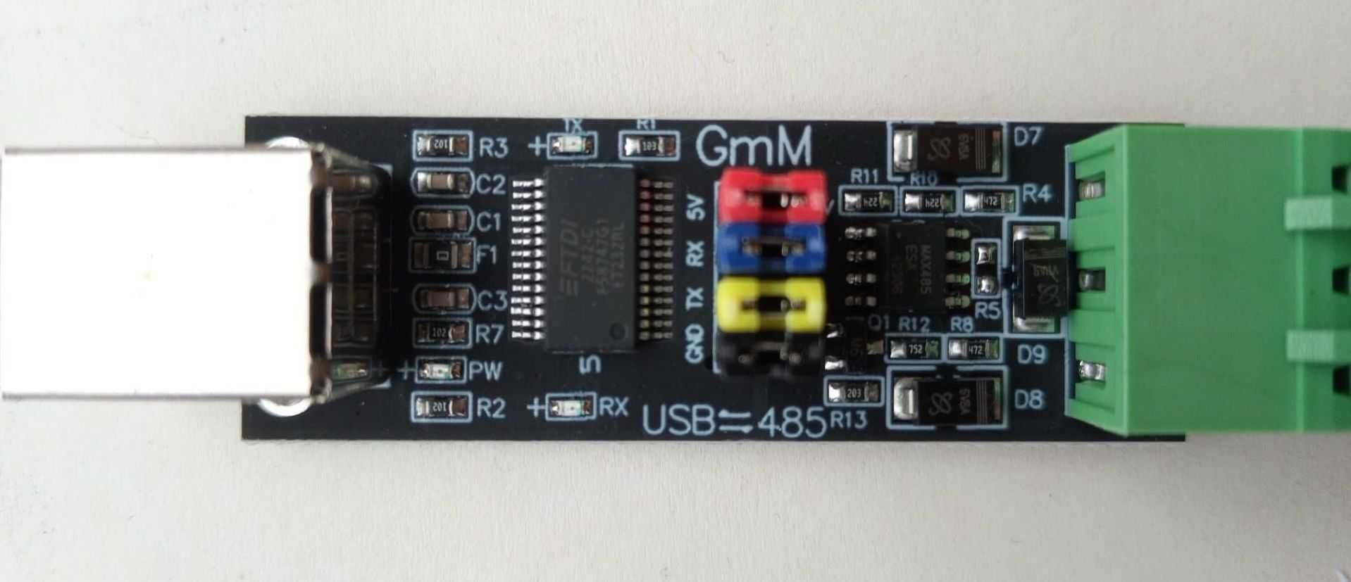 Конвертер USB 2.0 FTDI FT232RL / RS485 MAX485 c защитой интерфейса