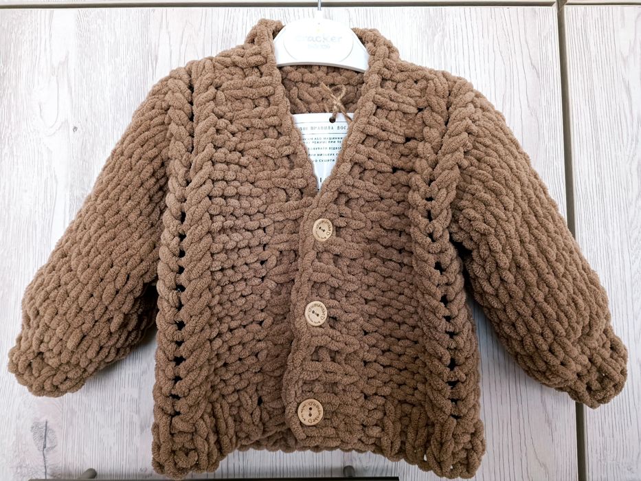 Кофта з плюшу, вязана на осінь/весну